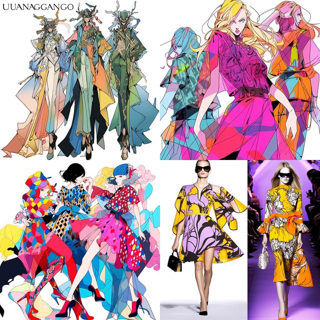 Emanuel Ungaro style, Midjourney Niji 5, render 1 of 4