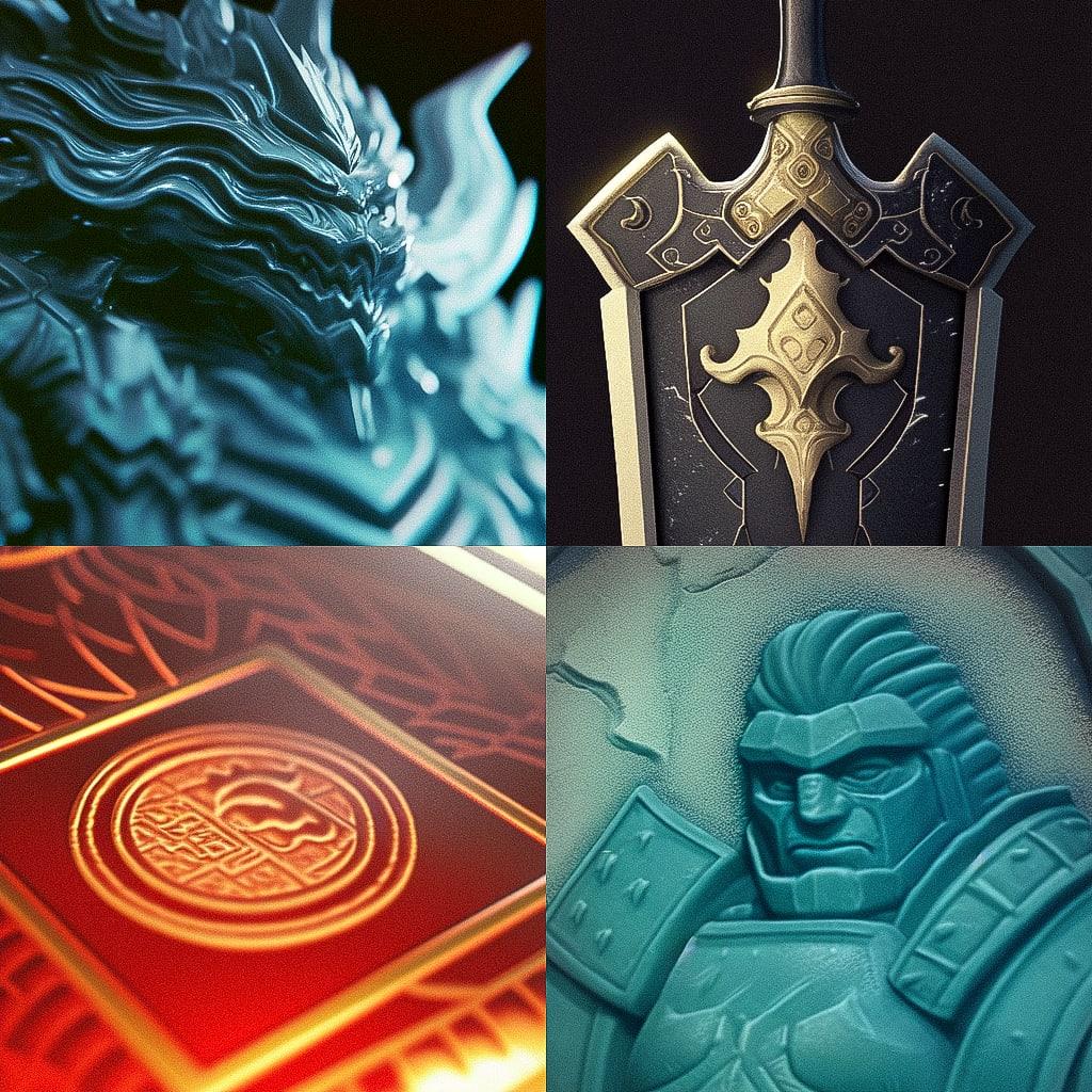 Embossing style, Midjourney Niji 4, render 1 of 4