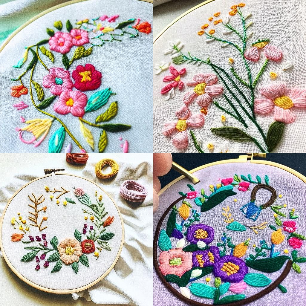 Embroidery style, Midjourney Niji 4, render 1 of 4