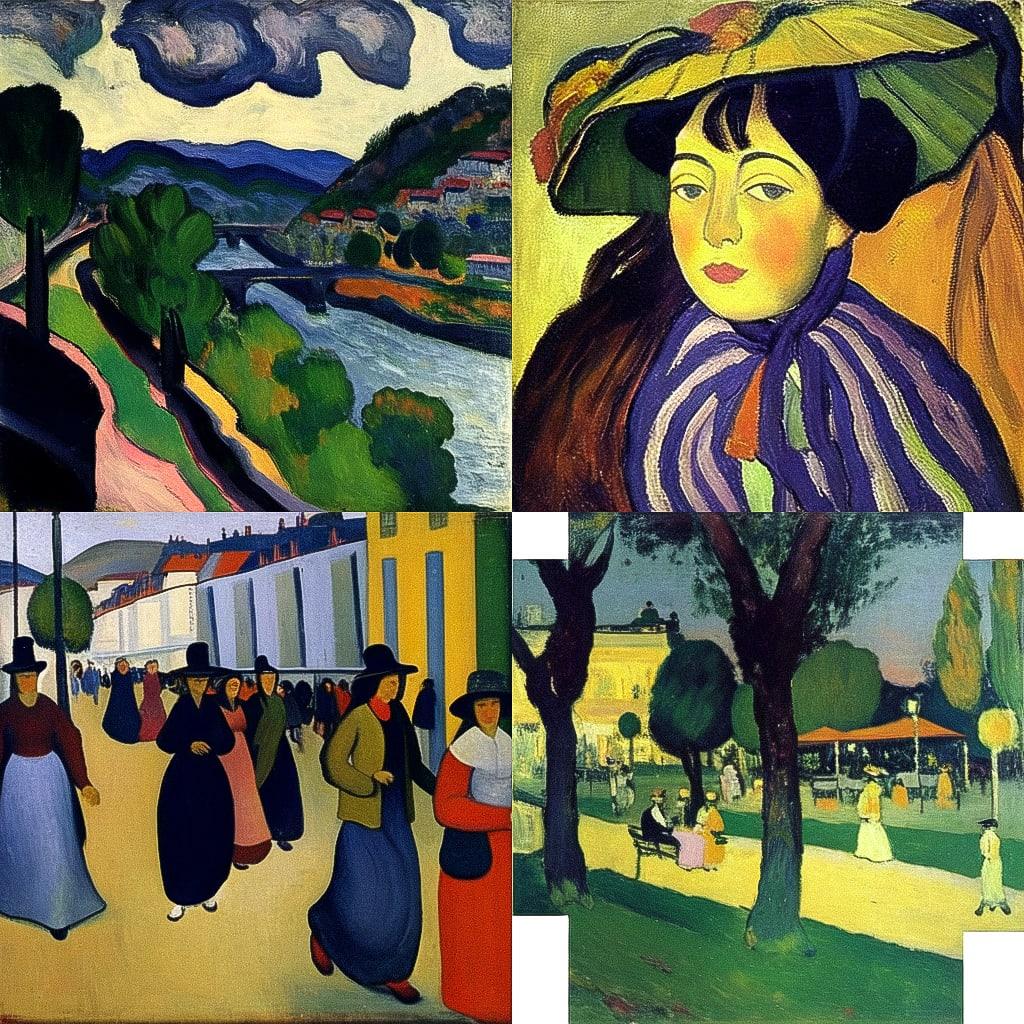 Emile Bernard style, Midjourney Niji 4, render 1 of 4