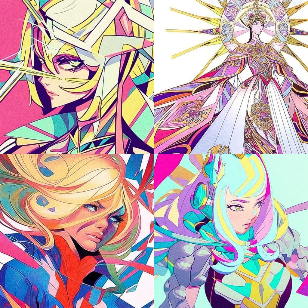 Emilio Pucci style, Midjourney Niji 4, render 1 of 4