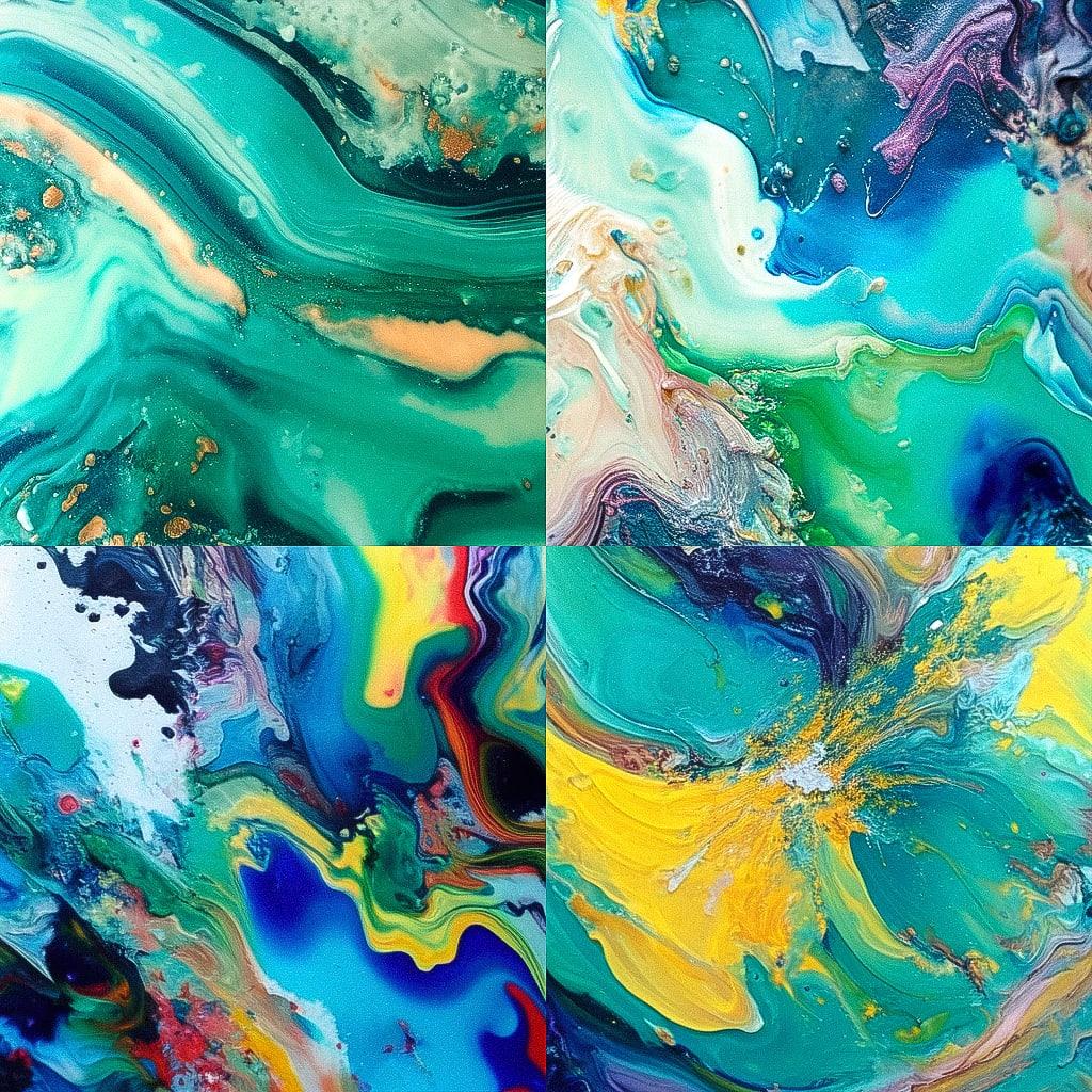 Encaustic paint style, Midjourney Niji 4, render 1 of 4