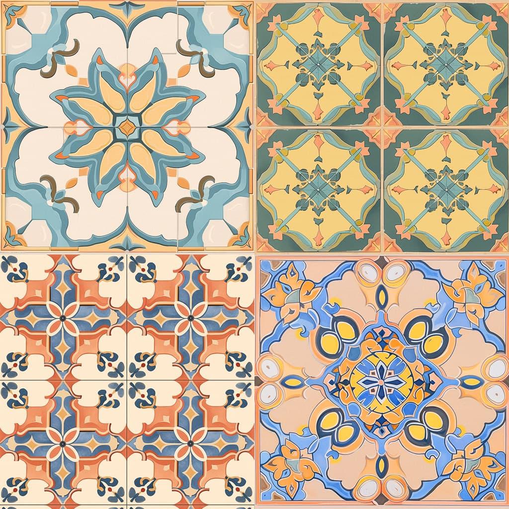 Encaustic tile style, Midjourney Niji 5, render 1 of 4