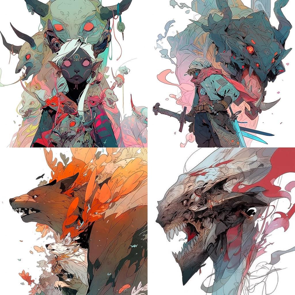 Eric Canete style, Midjourney Niji 5, render 1 of 4