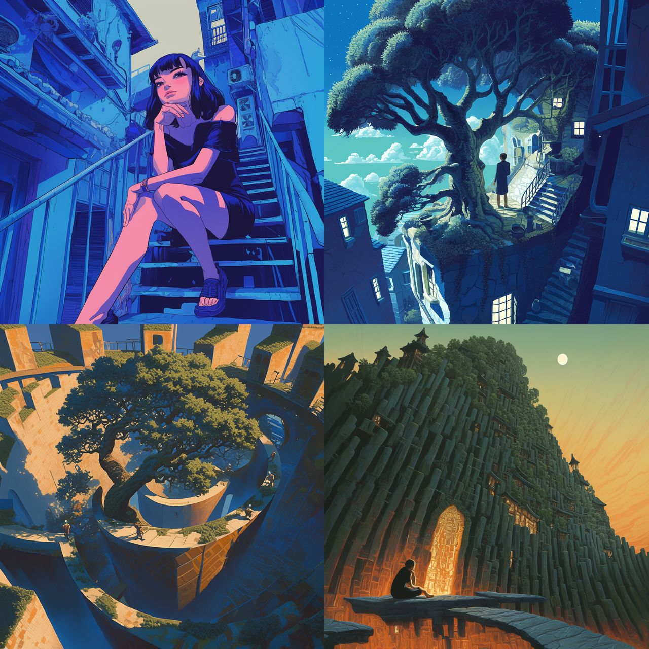 Eric Drooker style, Midjourney Niji 6, render 1 of 4