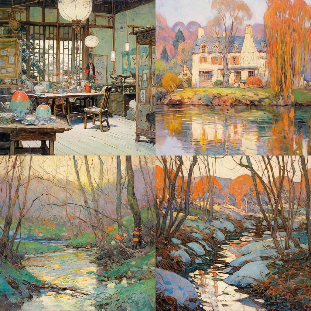 Ernest Lawson style, Midjourney Niji 5, render 1 of 4
