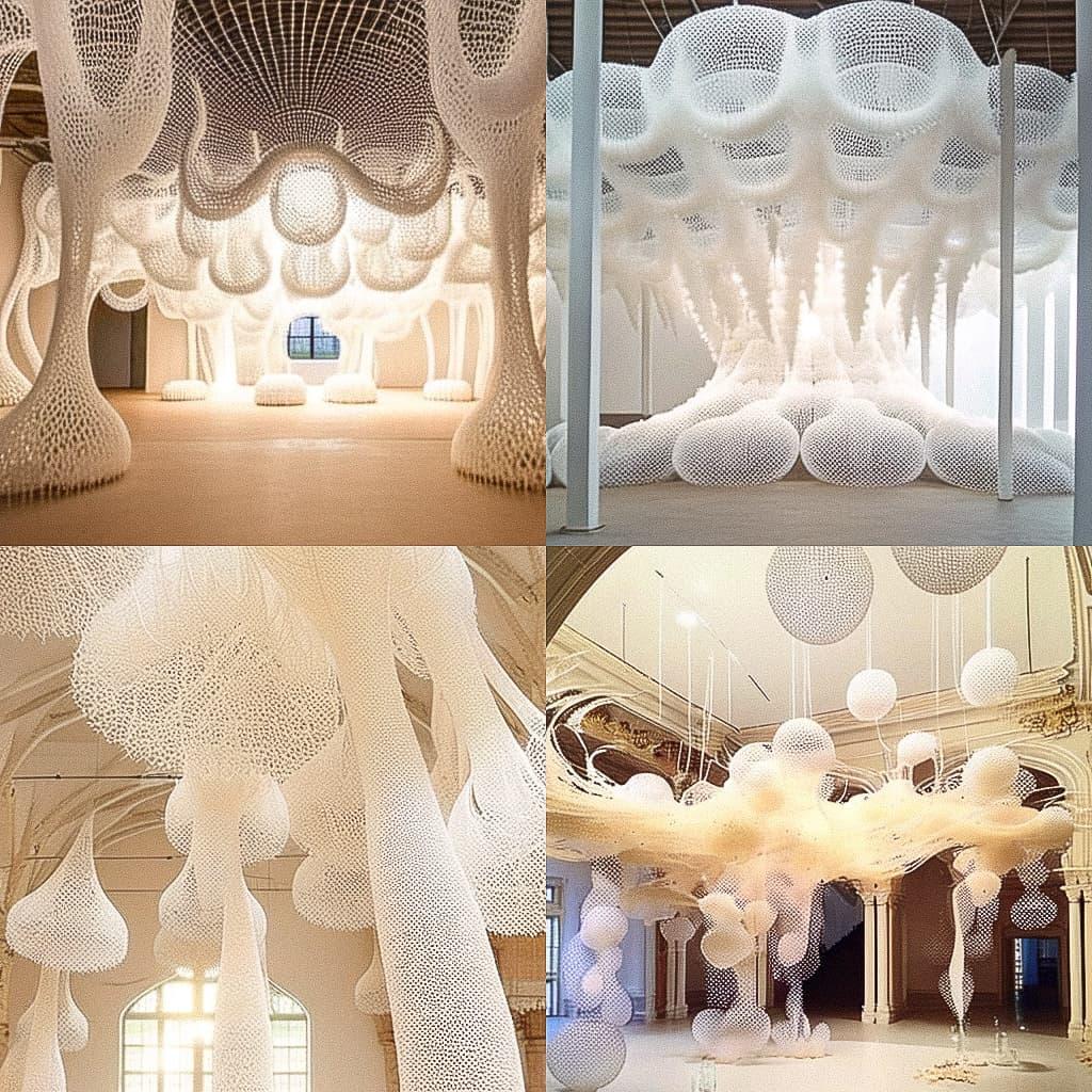 Ernesto Neto style, Midjourney Niji 5, render 1 of 4