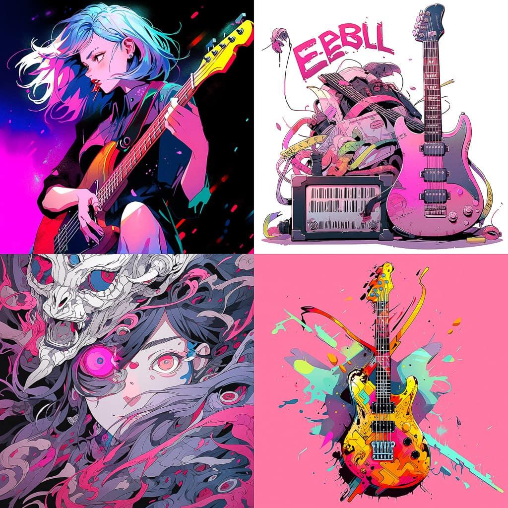 Ernie Ball style, Midjourney Niji 5, render 1 of 4