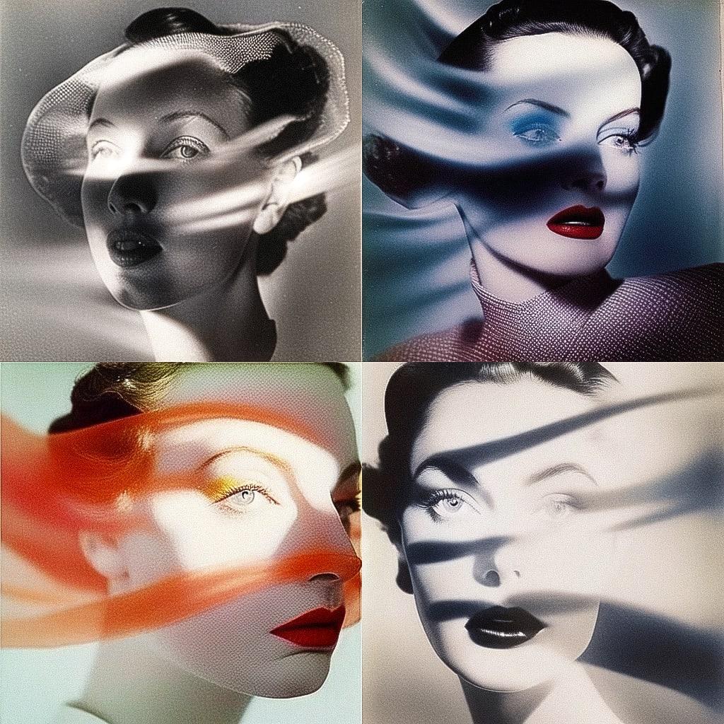 Erwin Blumenfeld style, Midjourney Niji 4, render 1 of 4