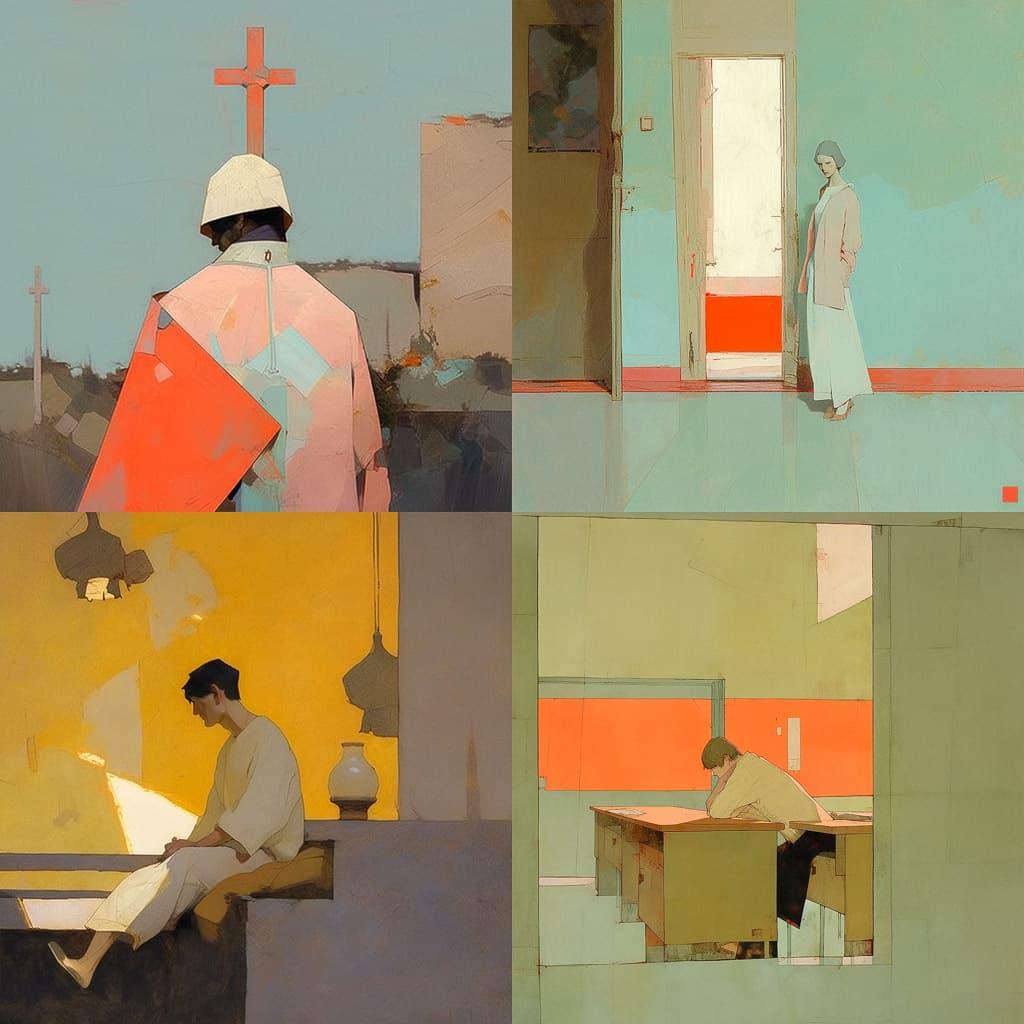 Euan Uglow style, Midjourney Niji 5, render 1 of 4