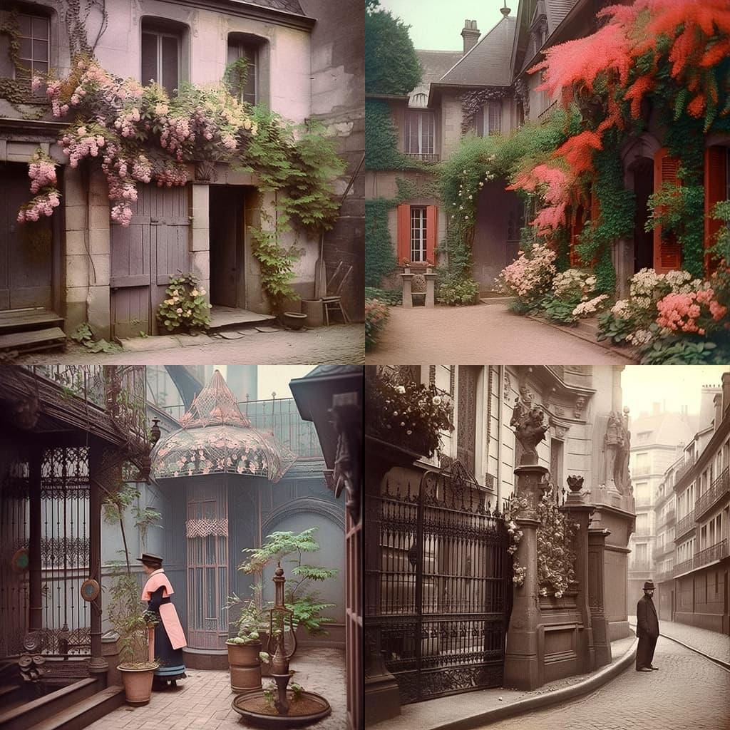Eugene Atget style, Midjourney Niji 4, render 1 of 4