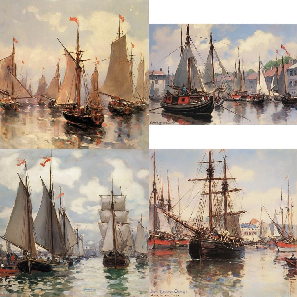 Eugene Boudin style, Midjourney Niji 5, render 1 of 4