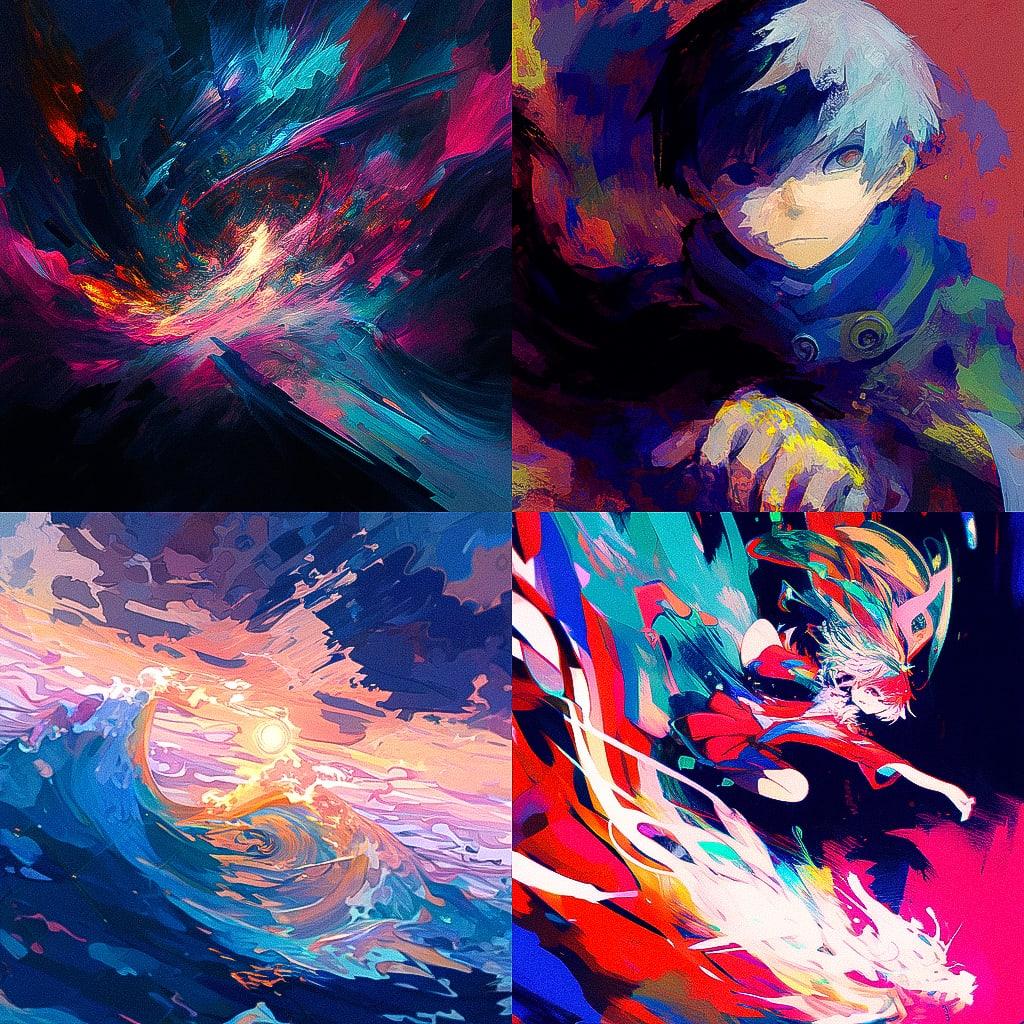 Expressionism style, Midjourney Niji 4, render 1 of 4