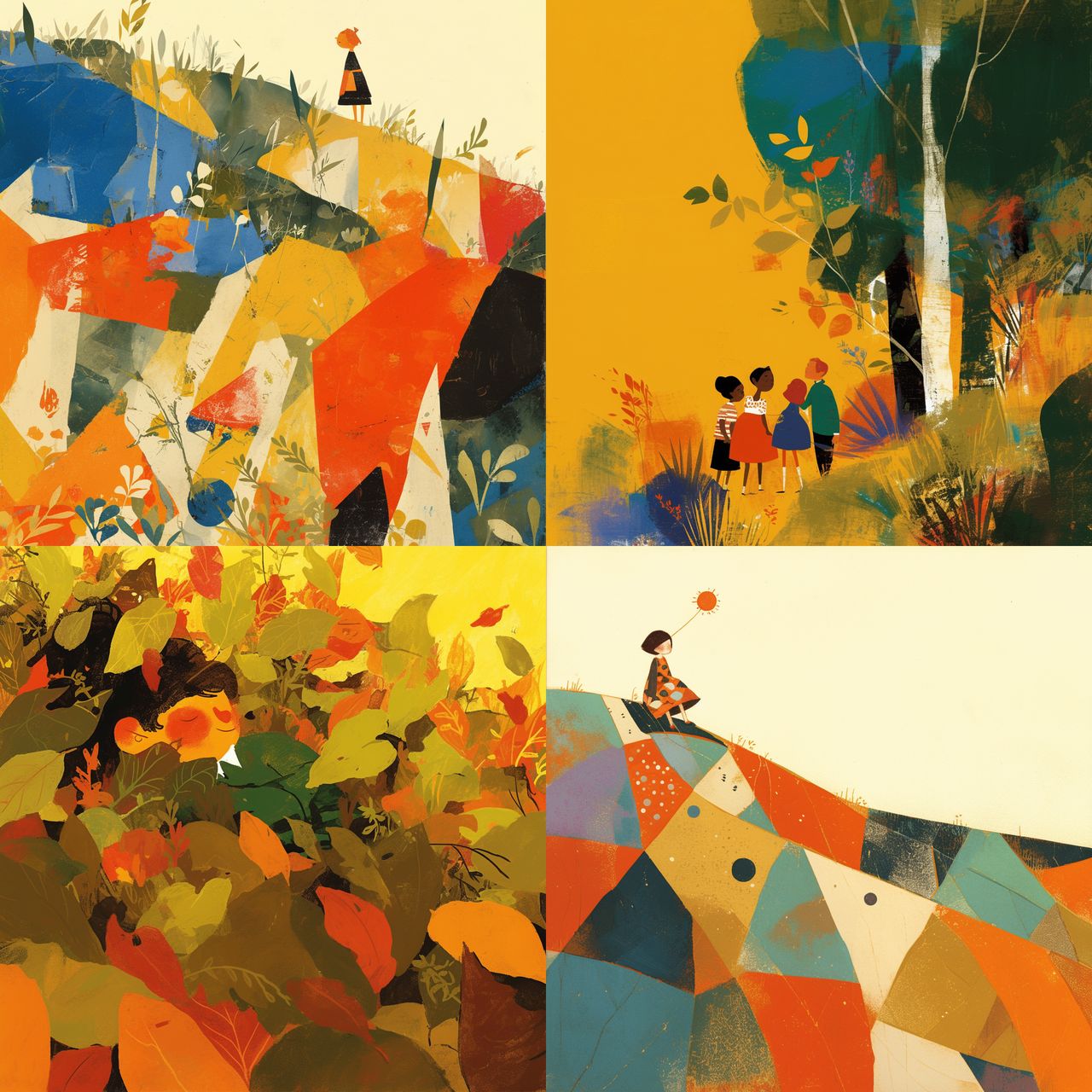 Ezra Jack Keats style, Midjourney Niji 6, render 1 of 4