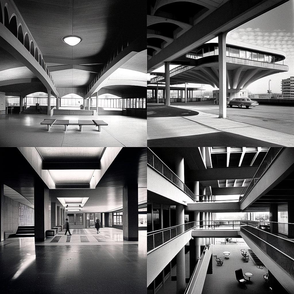 Ezra Stoller style, Midjourney Niji 4, render 1 of 4