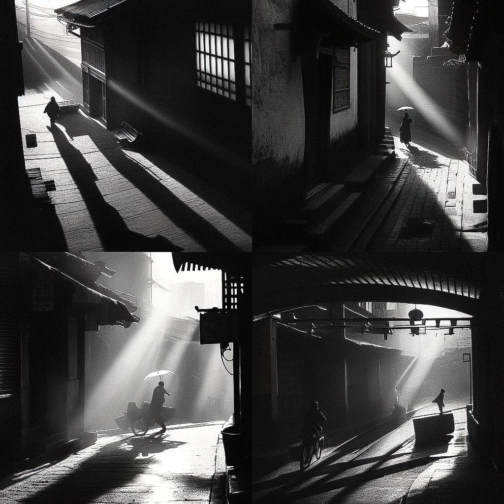 Fan Ho style, Midjourney Niji 4, render 1 of 4