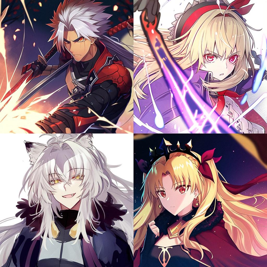 Fate style, Midjourney Niji 4, render 1 of 4