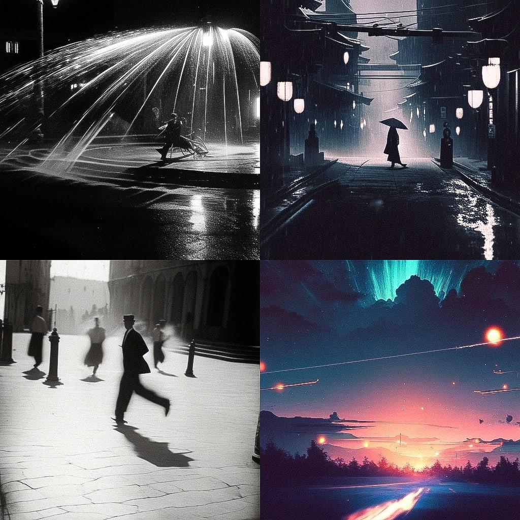 Federico Fellini style, Midjourney Niji 4, render 1 of 4
