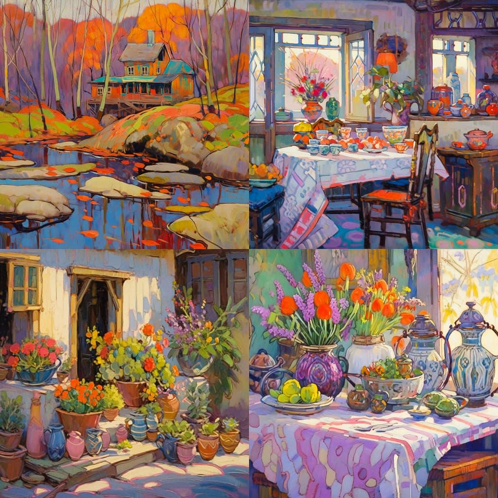 Fern Isabel Coppedge style, Midjourney Niji 5, render 1 of 4