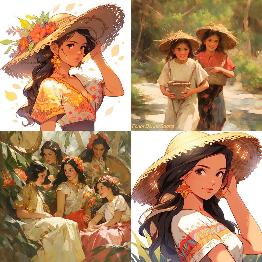 Fernando Amorsolo style, Midjourney Niji 5, render 1 of 4