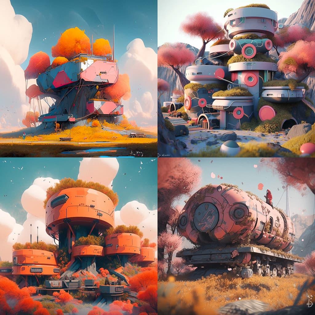 Filip Hodas style, Midjourney Niji 5, render 1 of 4
