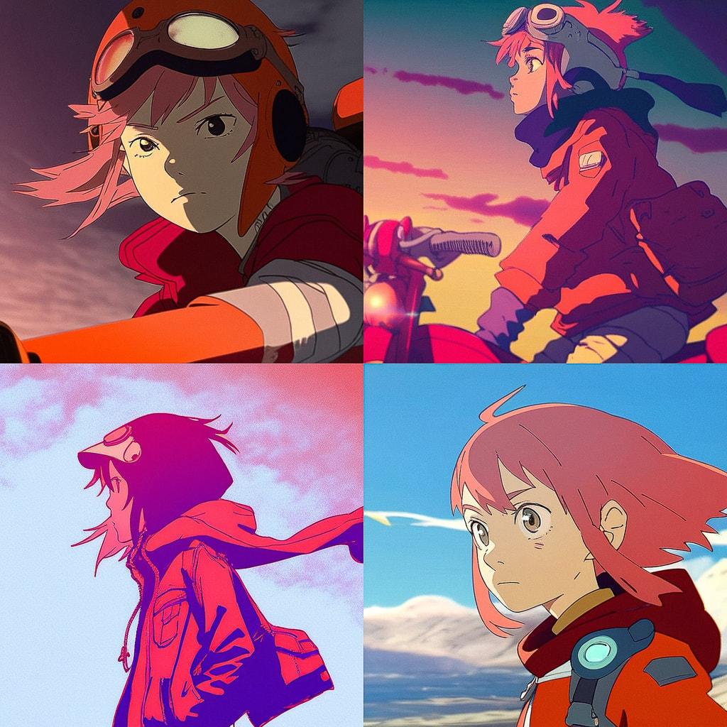 FLCL style, Midjourney Niji 4, render 1 of 4