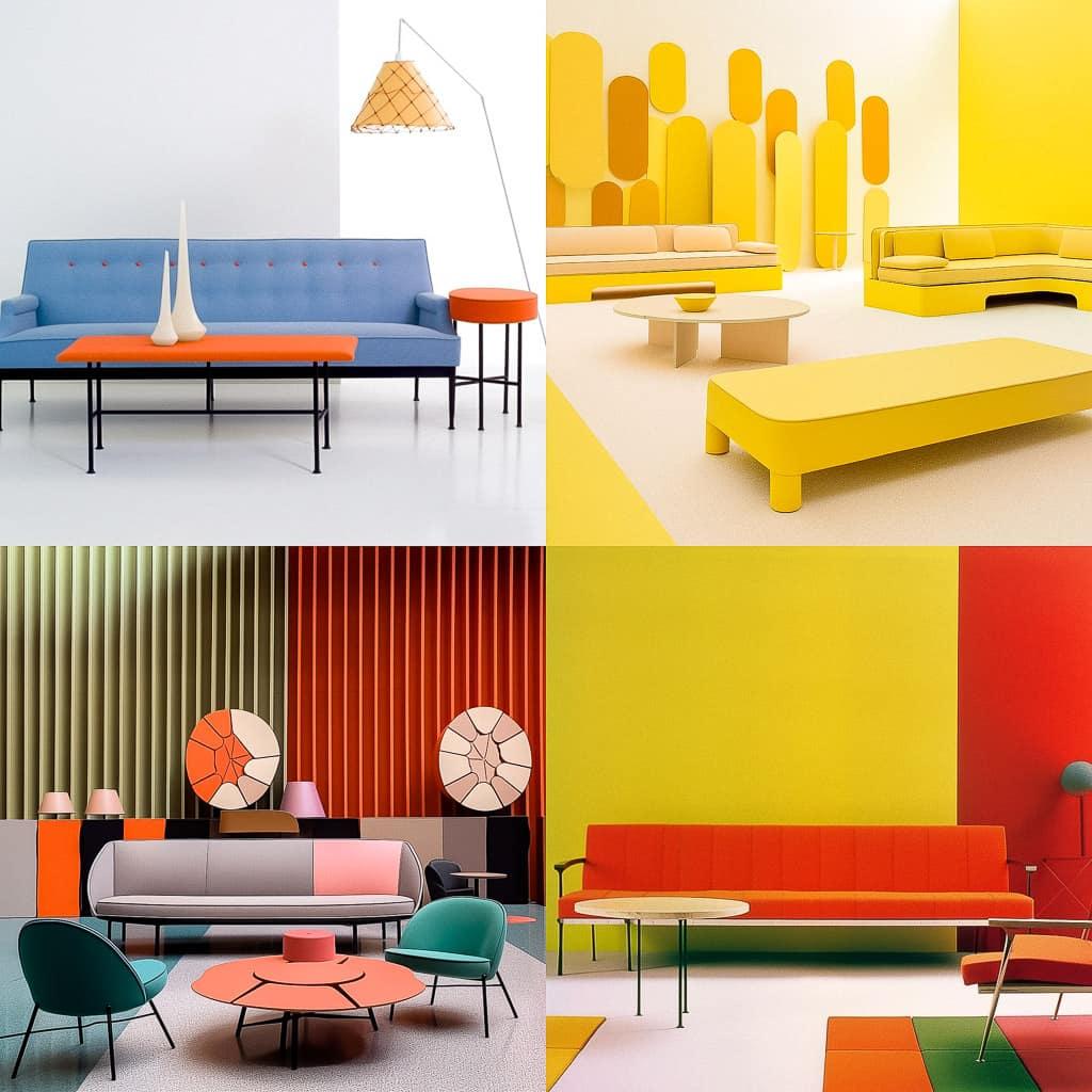 Florence Knoll style, Midjourney Niji 5, render 1 of 4