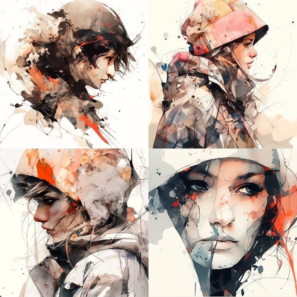 Florian Nicolle style, Midjourney Niji 5, render 1 of 4