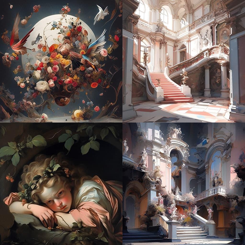 Francesco Borromini style, Midjourney Niji 5, render 1 of 4