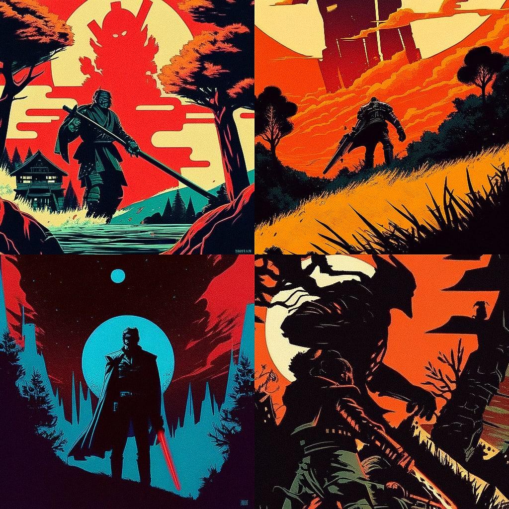 Francesco Francavilla style, Midjourney Niji 4, render 1 of 4