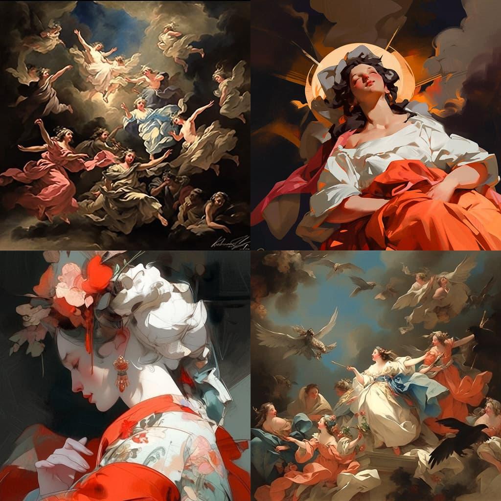 Francesco Solimena style, Midjourney Niji 5, render 1 of 4