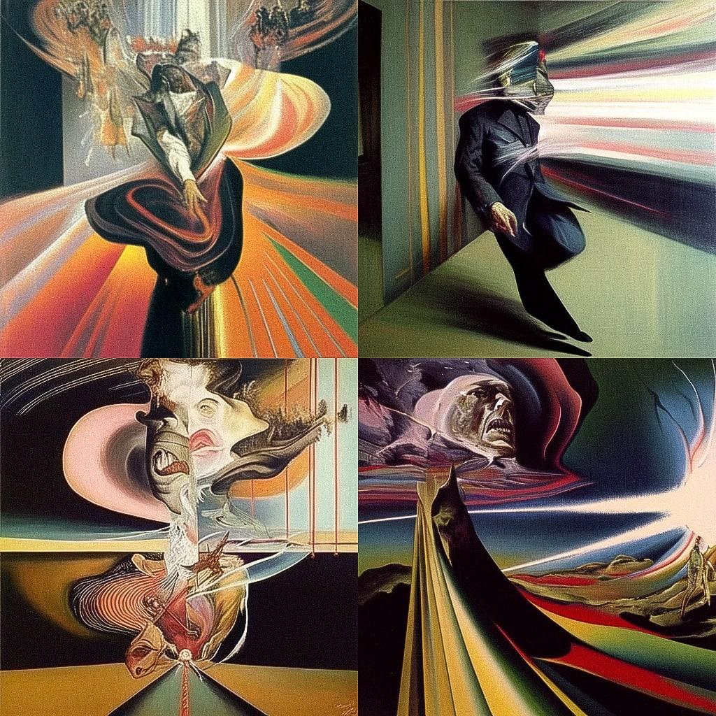 Francis Bacon style, Midjourney Niji 4, render 1 of 4