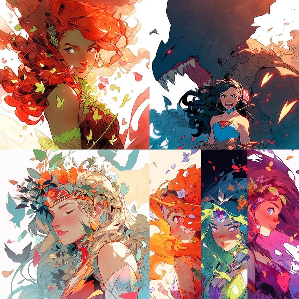Francis Manapul style, Midjourney Niji 5, render 1 of 4