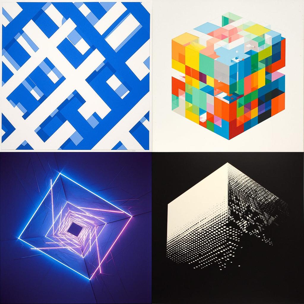 Francois Morellet style, Midjourney Niji 5, render 1 of 4
