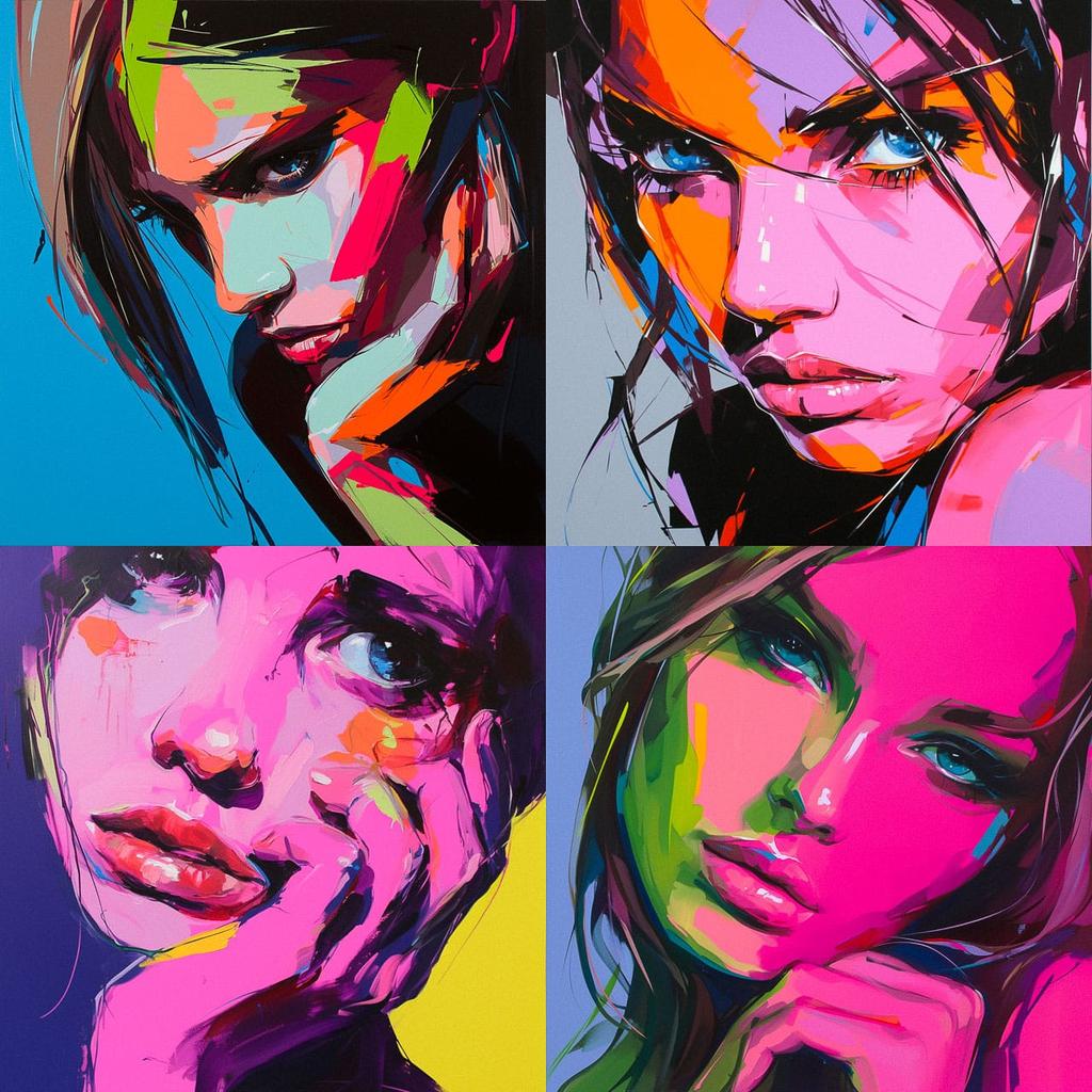 Francoise Nielly style, Midjourney Niji 6, render 1 of 4