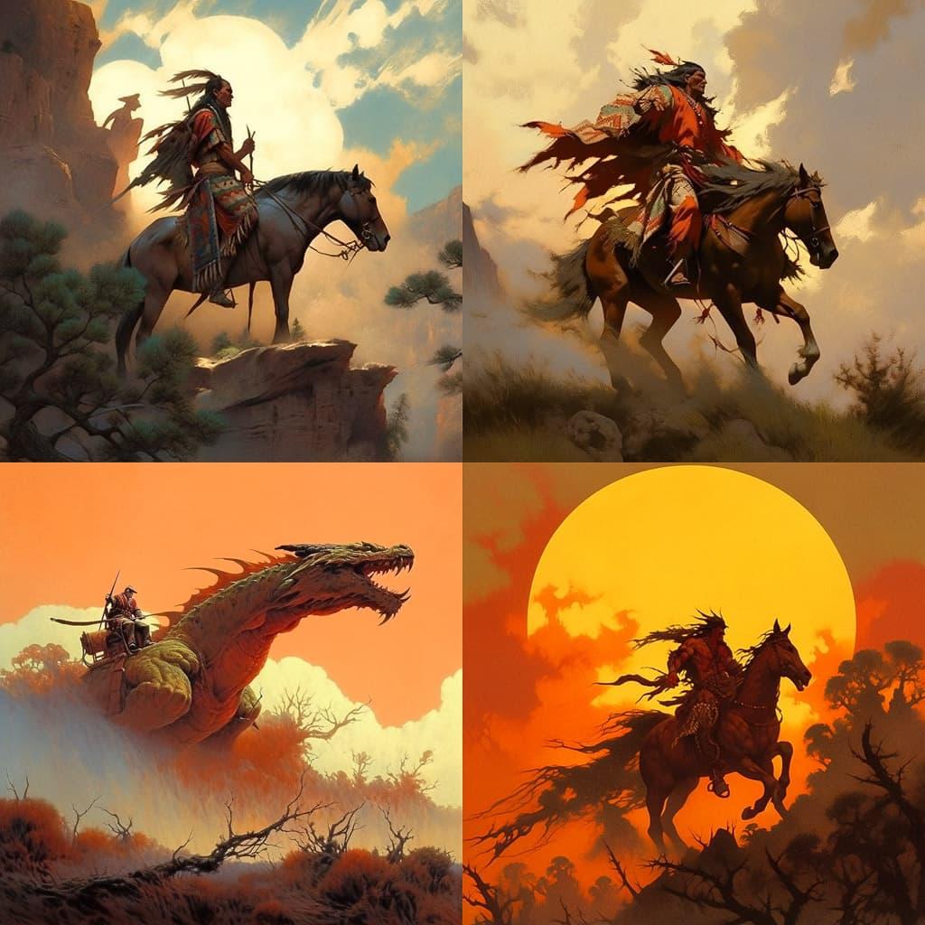 Frank McCarthy style, Midjourney Niji 5, render 1 of 4