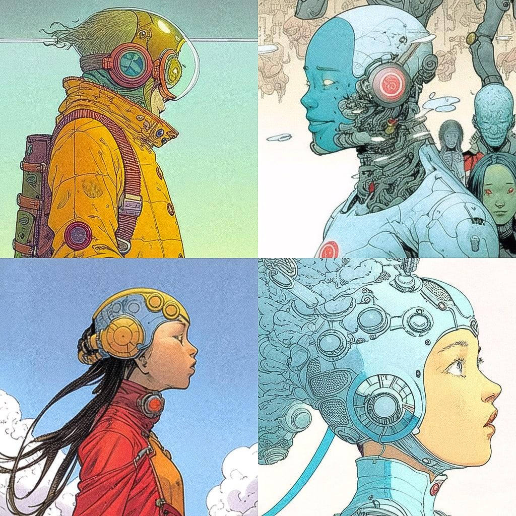 Frank Quitely style, Midjourney Niji 4, render 1 of 4