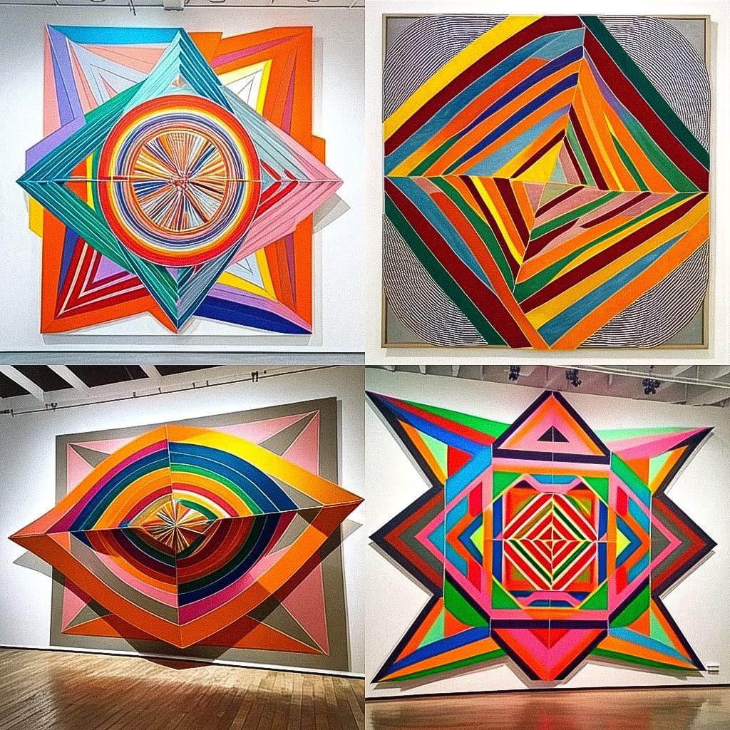 Frank Stella style, Midjourney Niji 4, render 1 of 4
