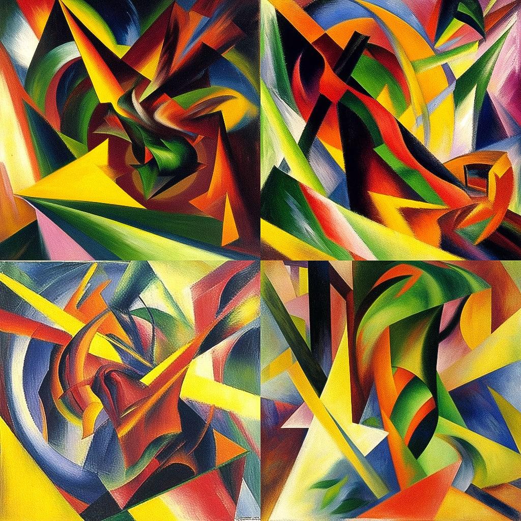Franz Marc style, Midjourney Niji 4, render 1 of 4