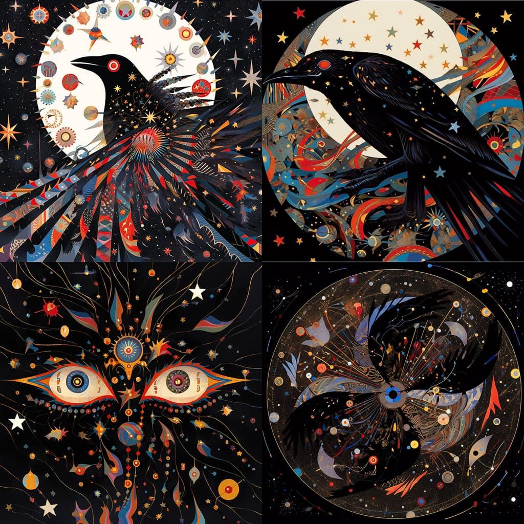 Fred Tomaselli style, Midjourney Niji 5, render 1 of 4