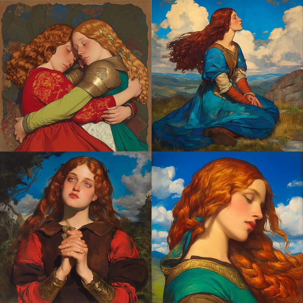 Frederic William Burton style, Midjourney Niji 6, render 1 of 4