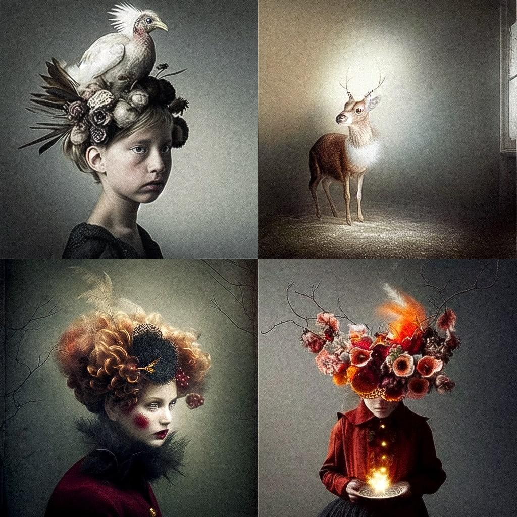Frieke Janssens style, Midjourney Niji 4, render 1 of 4