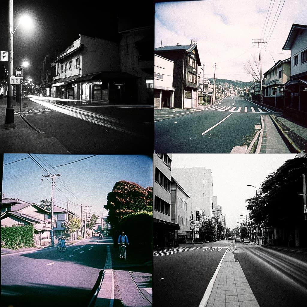 Fujifilm Neopan 100 style, Midjourney Niji 4, render 1 of 4