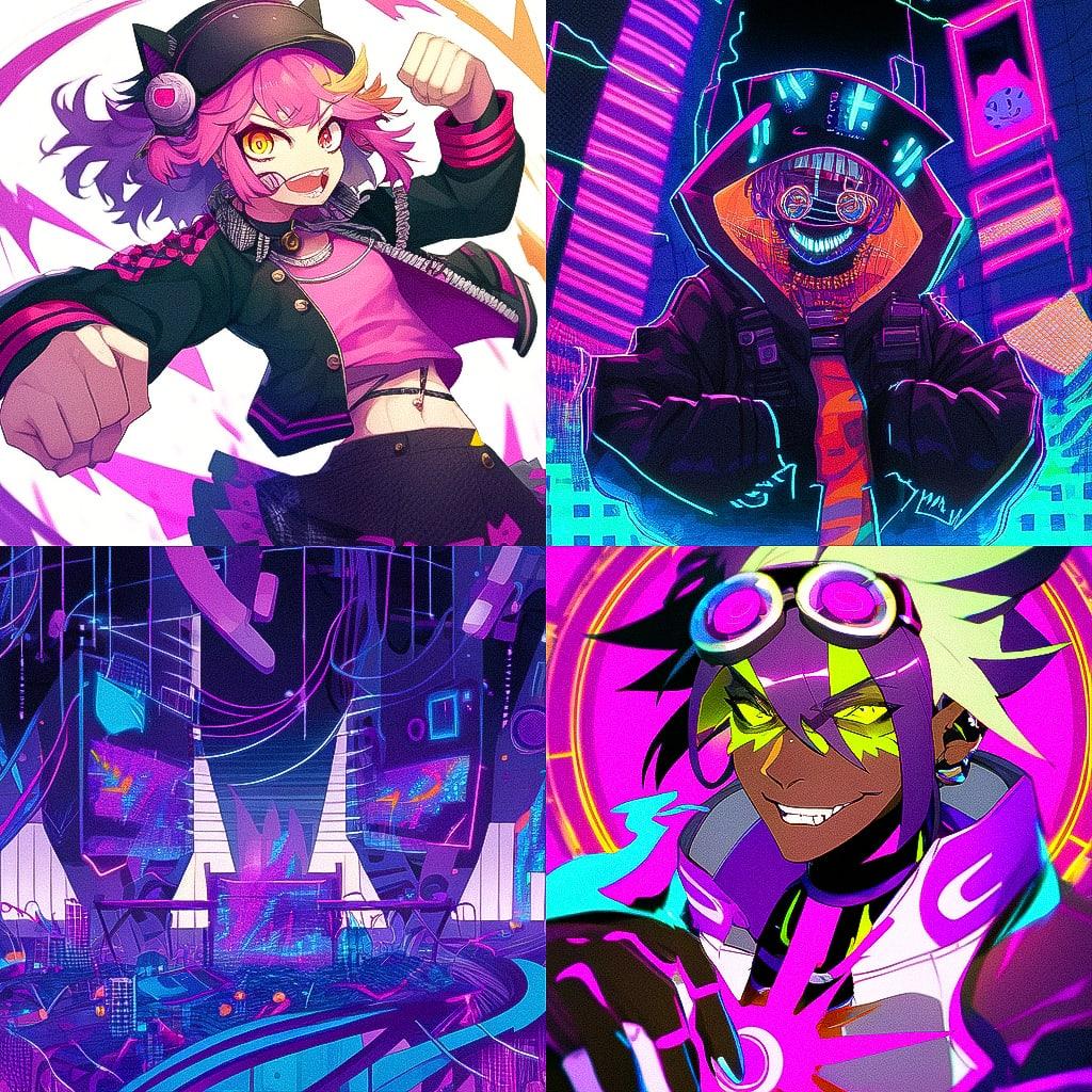 Funk art style, Midjourney Niji 4, render 1 of 4