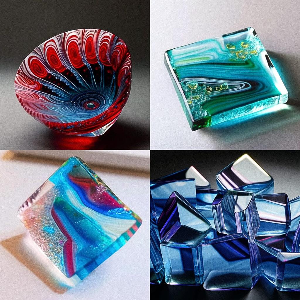 Fused glass style, Midjourney Niji 4, render 1 of 4