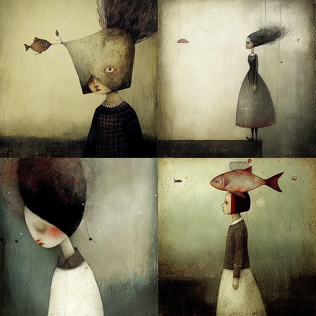 Gabriel Pacheco style, Midjourney Niji 4, render 1 of 4