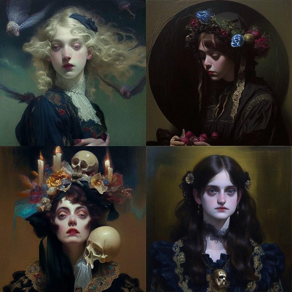 Gail Potocki style, Midjourney Niji 4, render 1 of 4