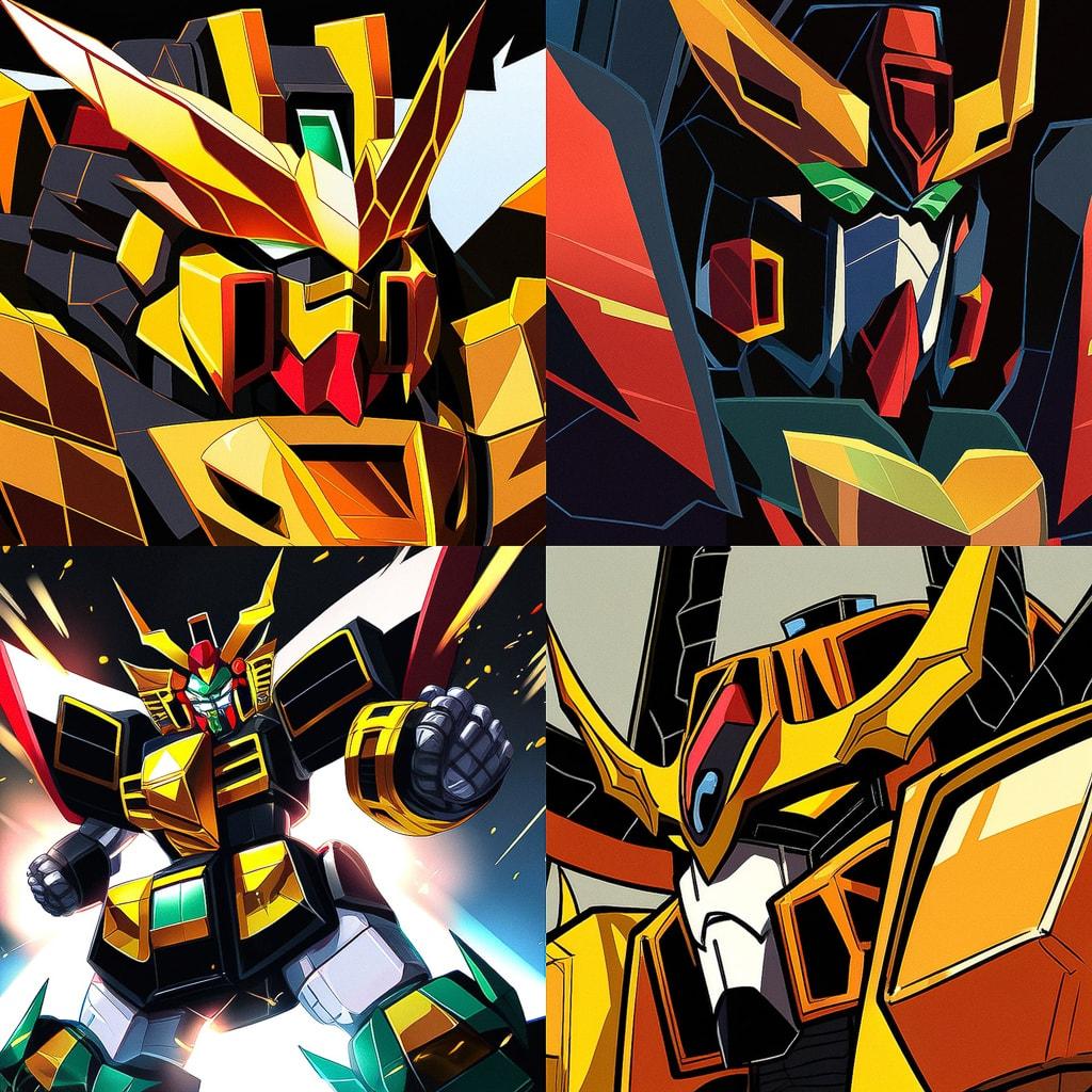 GaoGaiGar style, Midjourney Niji 4, render 1 of 4