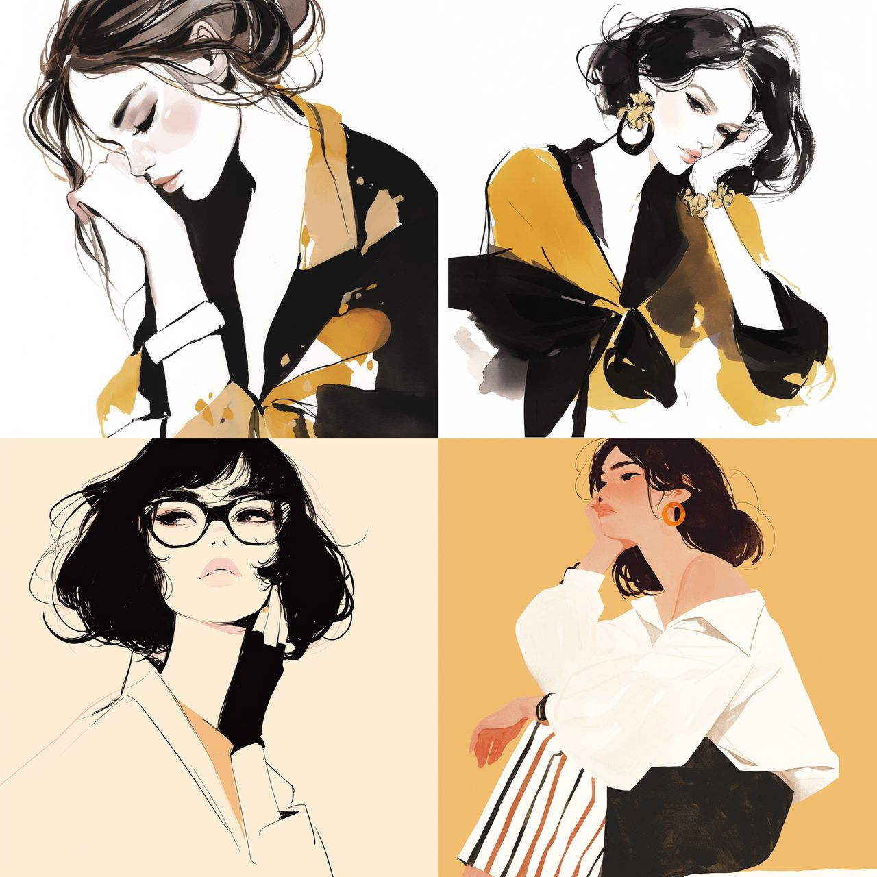 Garance Dore style, Midjourney Niji 6, render 1 of 4