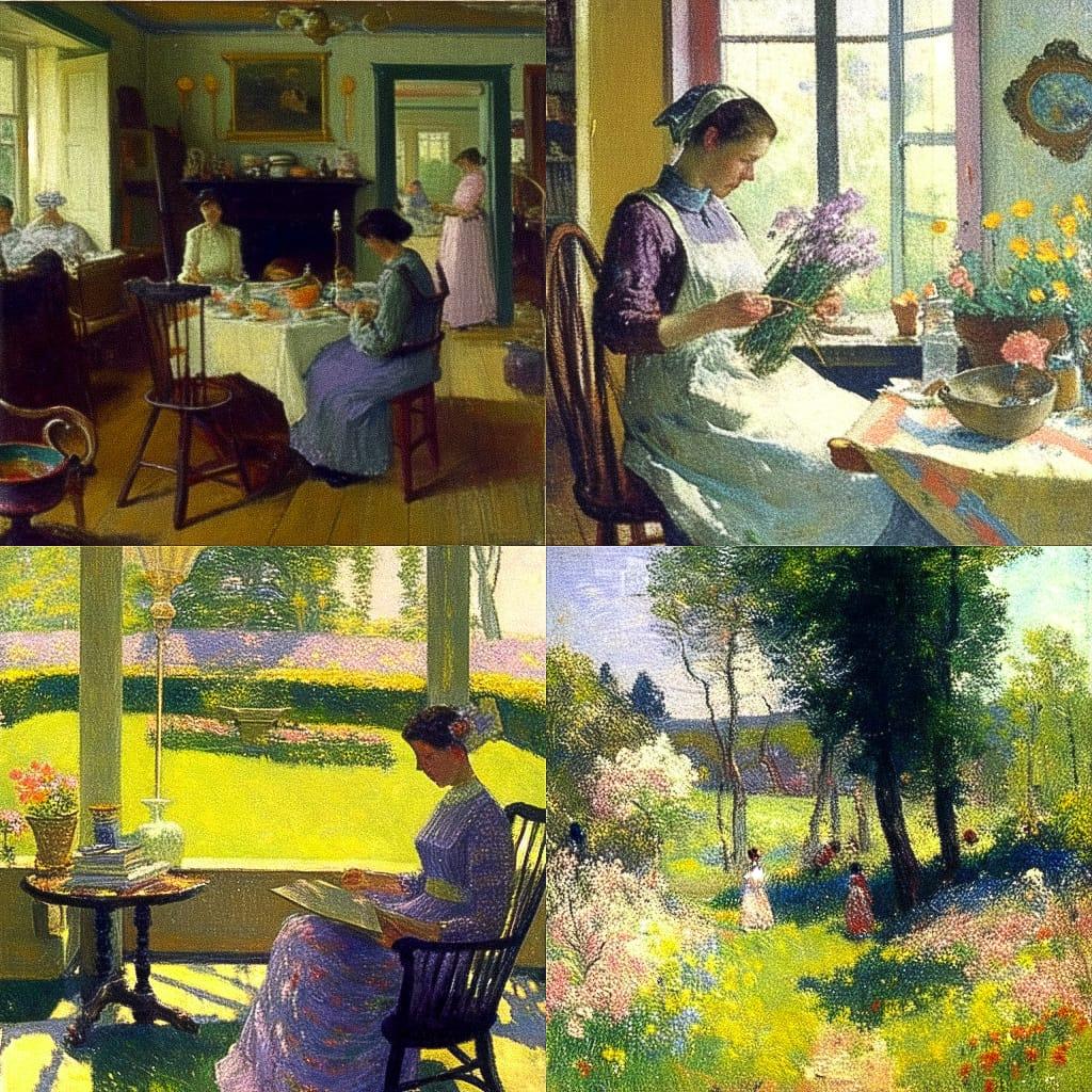 Gari Melchers style, Midjourney Niji 4, render 1 of 4